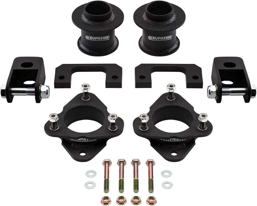 Supreme Suspensions – Chevy + GMC K1500 + Tahoe + Yukon + Suburban 3 Front Suspension Lift + 2 Rear Lift Kit (Black) PRO